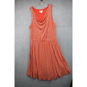 Anthropologie Orange Patterned Midi Dress